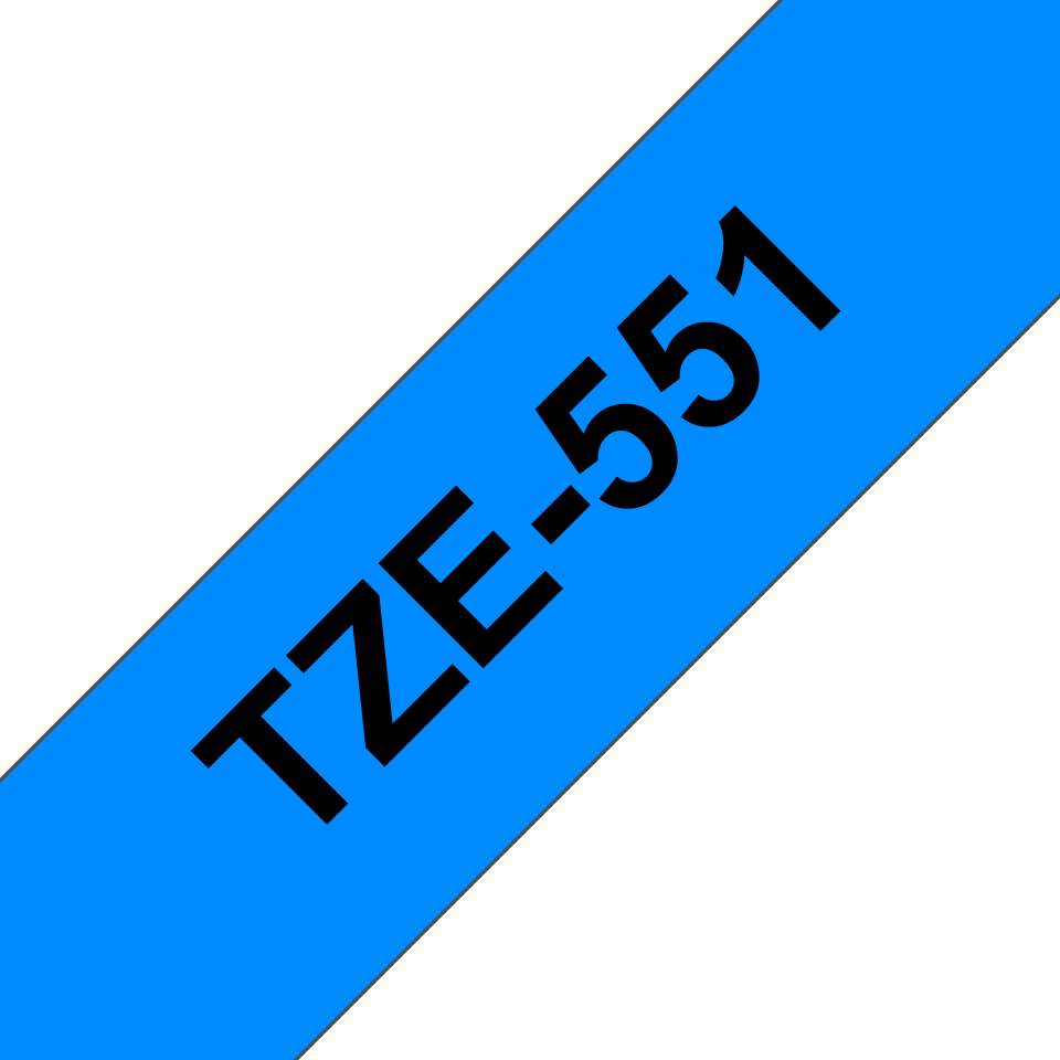 Genuine Brother TZe-551 Labelling Tape Cassette – Black on Blue, 24mm wide